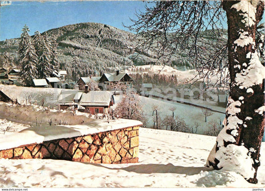 Osterreich im Winter Gosau - Austria in winter Gosau - village mountain snow landscape - 1975 - Austria - used - JH Postcards