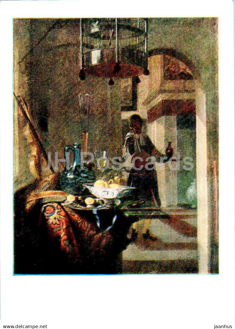 painting by Juriaen van Streeck - A Black woman at a set table - Dutch art - 1958 - Russia USSR - unused - JH Postcards