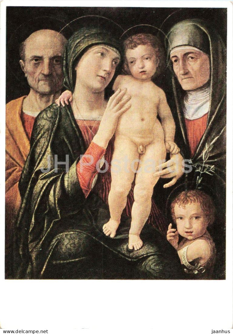 painting by Andrea Mantegna - The Holy Family - Heilige Familie - Italian art - old postcard - Germany - unused - JH Postcards