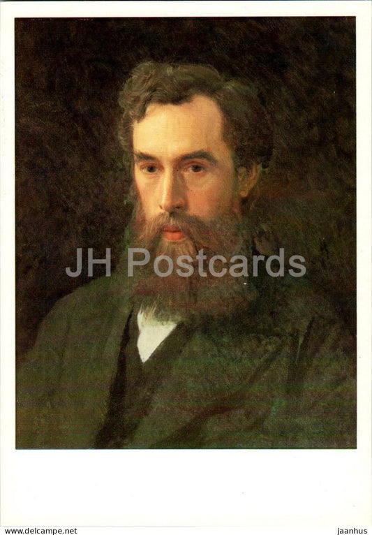 painting by I. Kramskoi - portrait of P. Tretyakov - founder of the gallery - Russian art - 1982 - Russia USSR - unused - JH Postcards