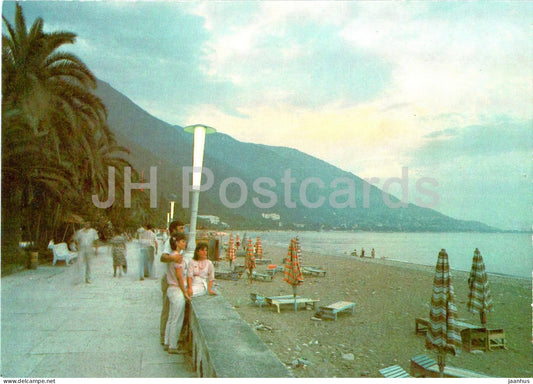 Gagra - Evening embankment - Abkhazia - 1989 - Georgia USSR - unused - JH Postcards