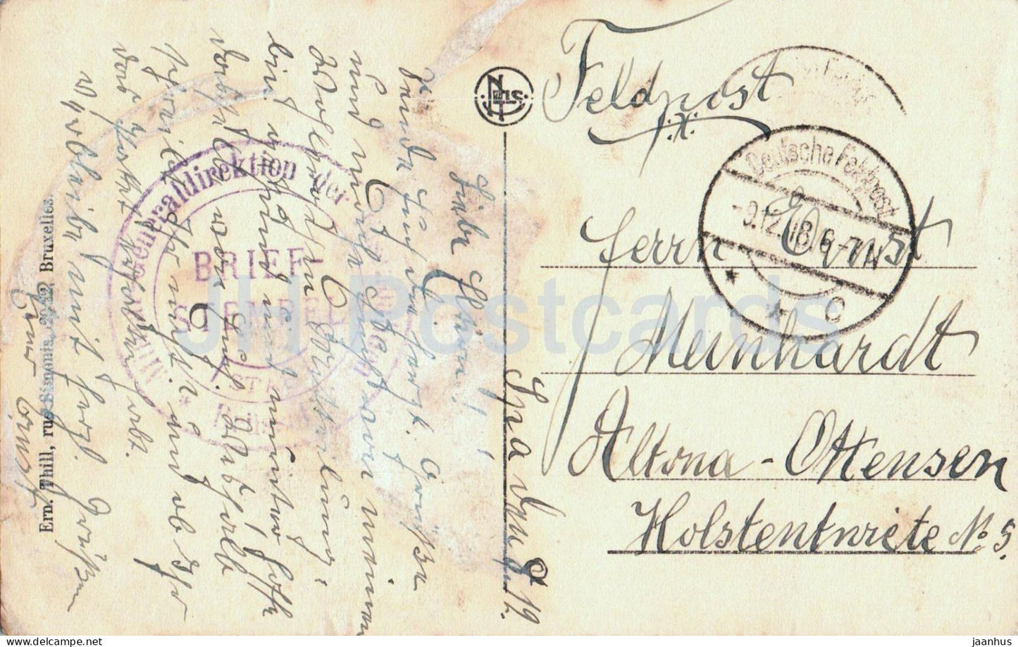 Spa - Etablissement des Bains - bathhouse - Feldpost - Briefstempel - old postcard - 1918 - Belgium - used