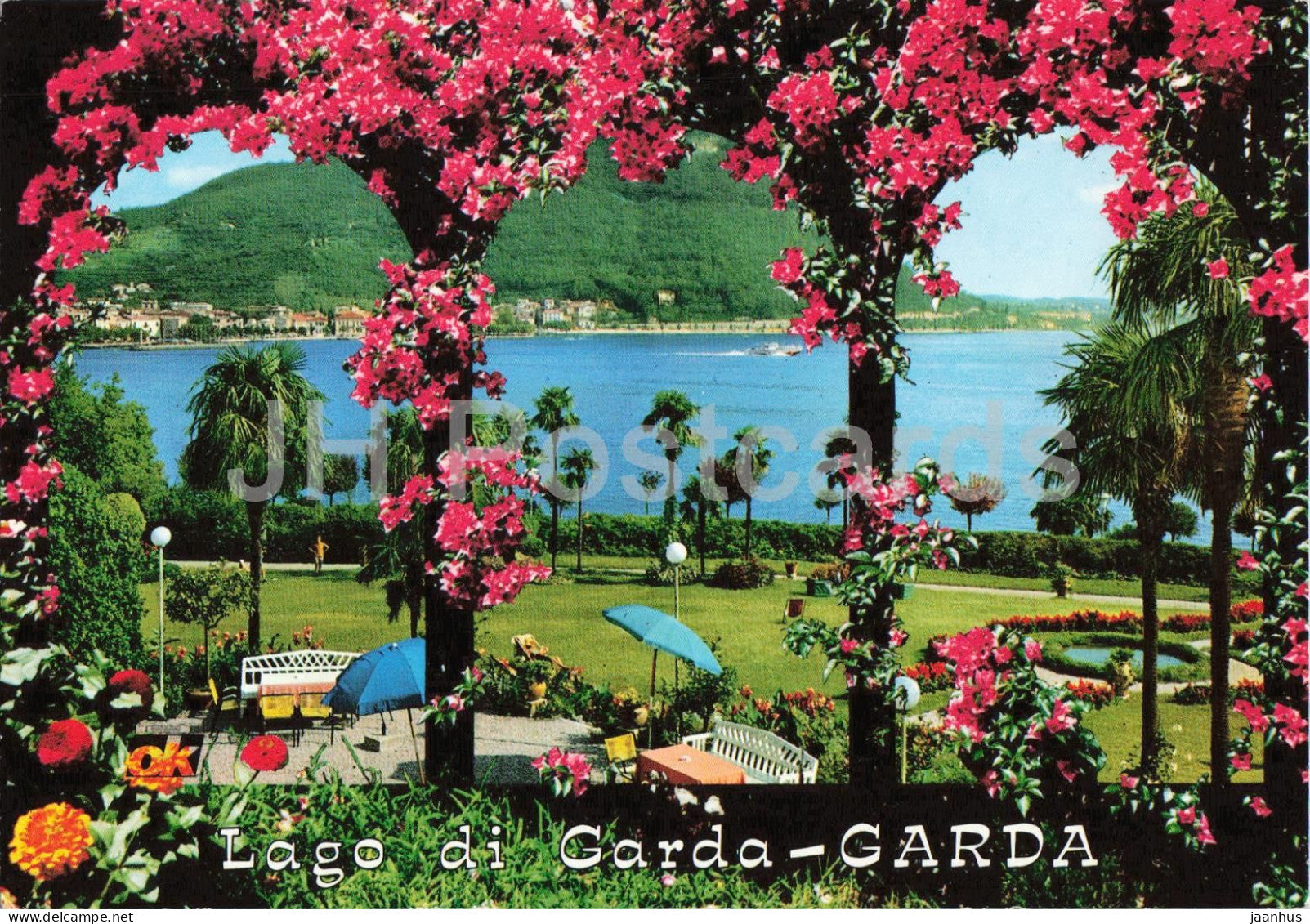 Lago di Garda - Garda - lake - garden - flowers - 1210 - Italy - used - JH Postcards