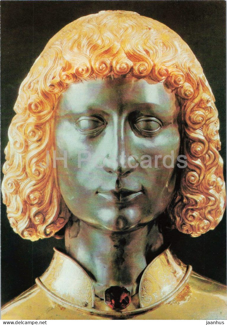 sculpture - Bust of Saint Vitus - St Vitus Treasure Prague Castle - Czechoslovakia - unused - JH Postcards