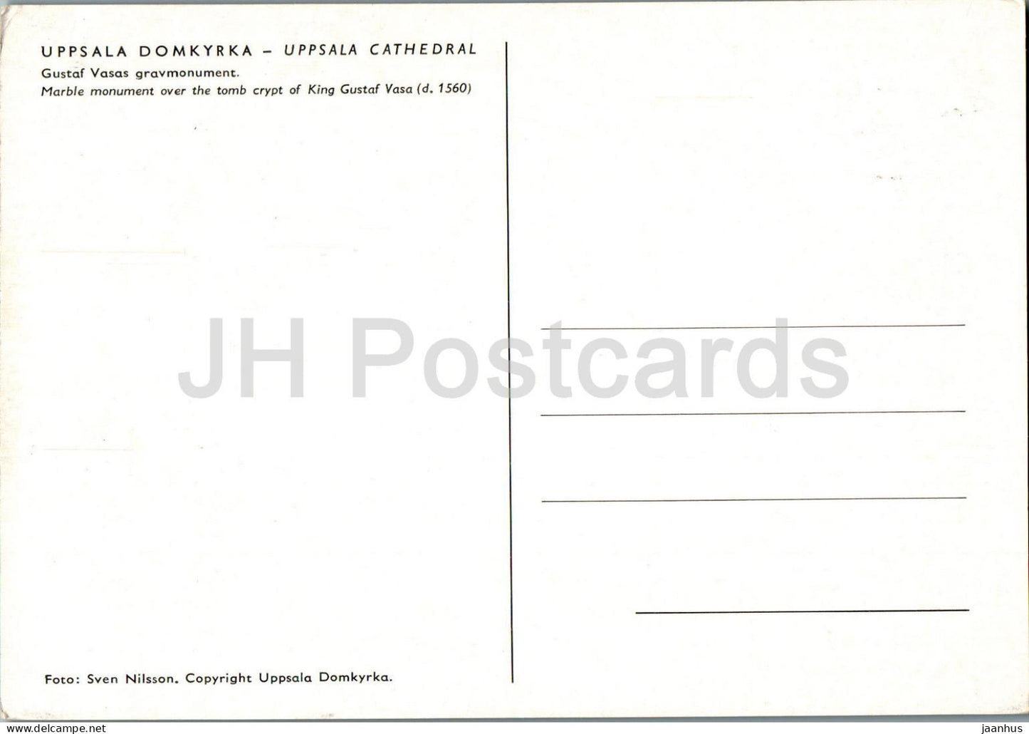 Uppsala Domkyrka - Gustav Vasas gravmonument - King Gustaf Vasa tomb monument - cathedral - Sweden - unused