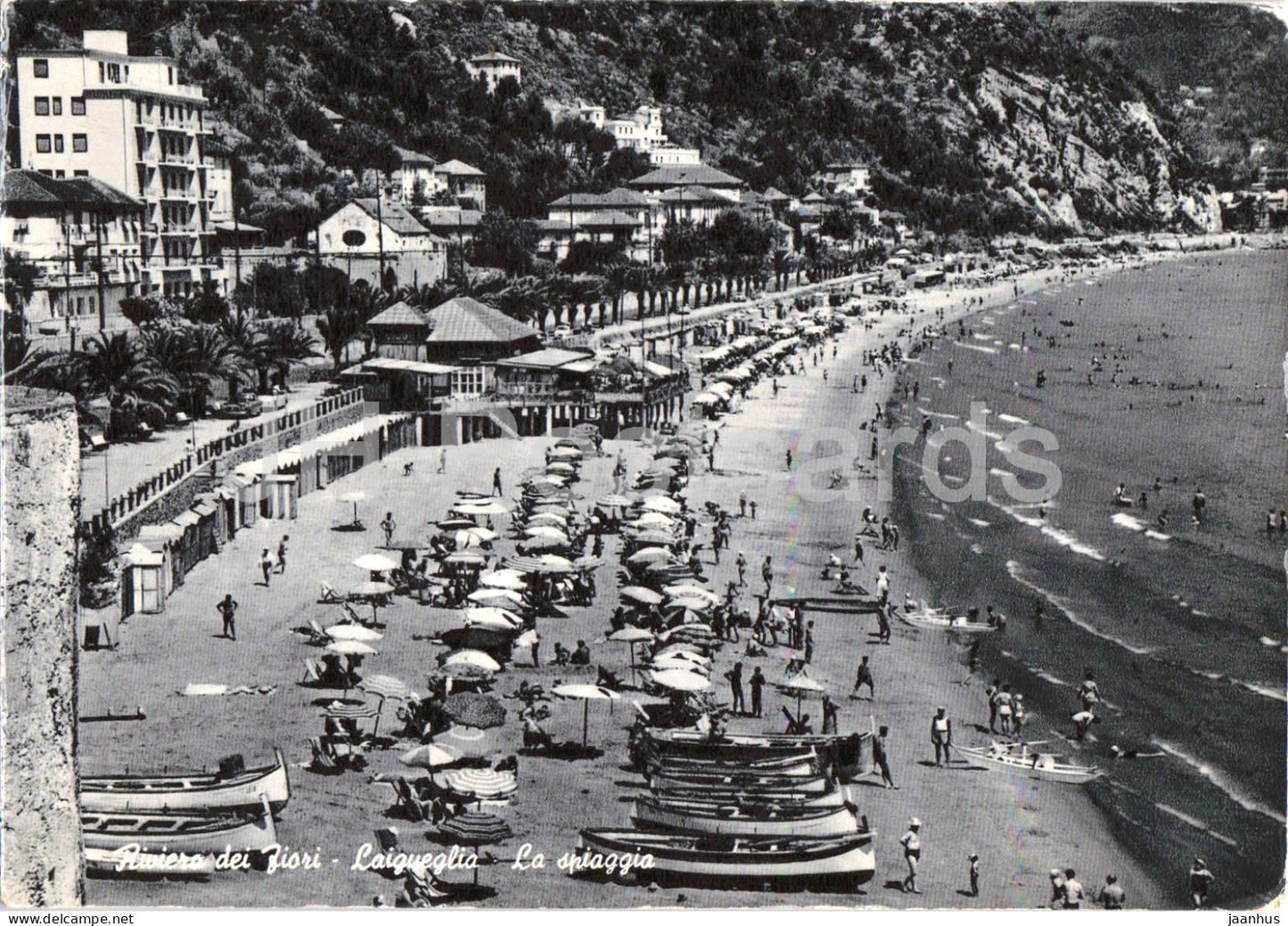 Riviera dei Fiori - Laigueglia - La spiaggia - Flower Riviera - Liguria - beach - old postcard - Italy - unused - JH Postcards