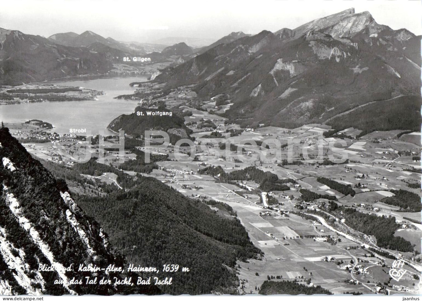 Blick von der Katrin Alpe Hainzen 1639 m auf das Tal der Ischl - Bad Ischl - 477 - old postcard - Austria - unused - JH Postcards