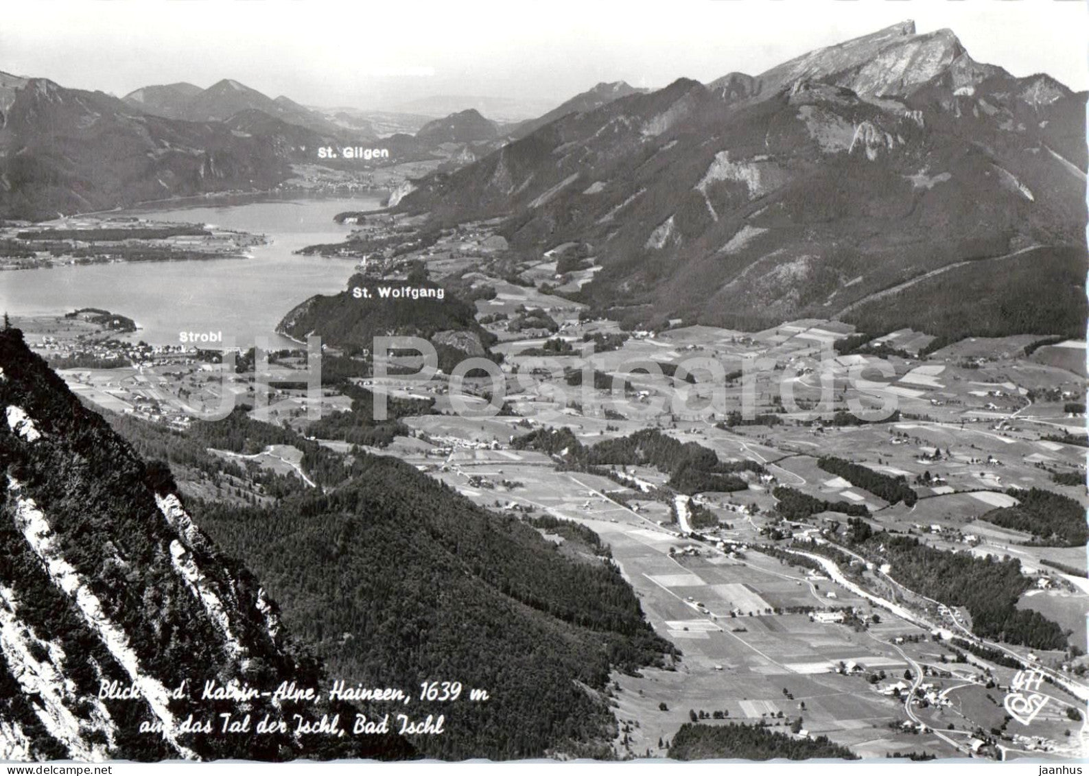 Blick von der Katrin Alpe Hainzen 1639 m auf das Tal der Ischl - Bad Ischl - 477 - old postcard - Austria - unused - JH Postcards