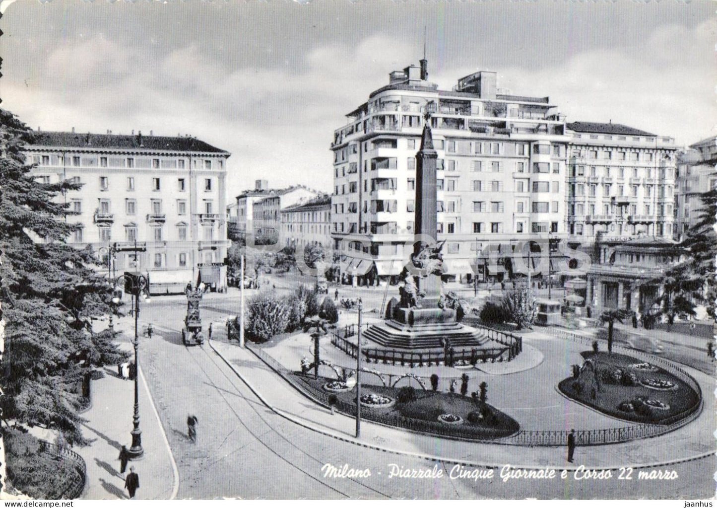 Milano - Milan - Piazzale Cinque Giornate e Corso XXII Marzo - square - avenue - old postcard - 1955 - Italy - used - JH Postcards