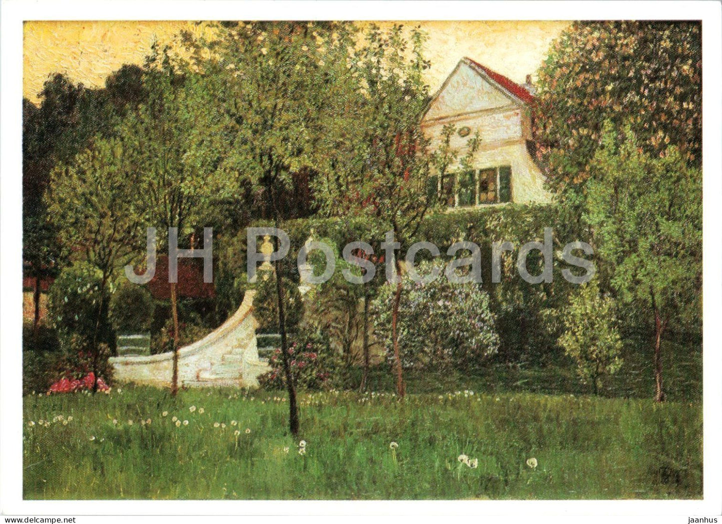 painting by Heinrich Vogeler - Juni Abend - June Evening - German art - 1997 - Germany - used - JH Postcards
