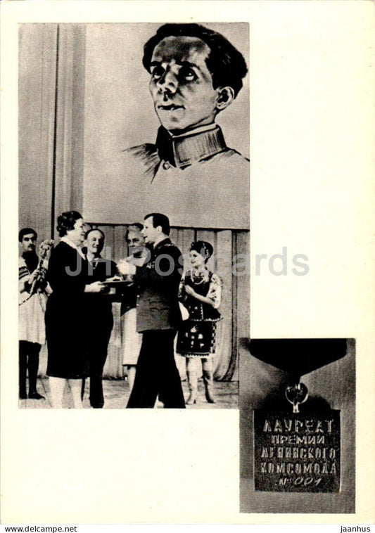 Soviet writer Nikolai Ostrovsky museum - Gagarin presents the Lenin Komsomol Prize - 1974 - Russia USSR - unused - JH Postcards