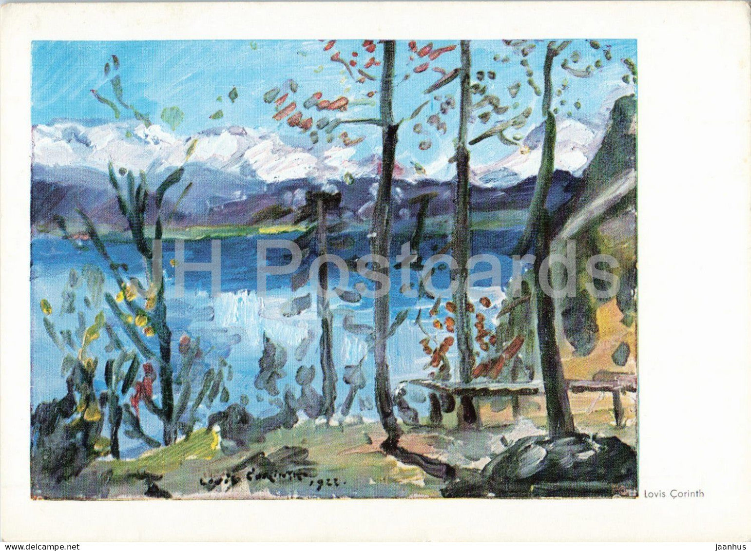 painting by Lovis Corinth - Easter on the Walchensee - Ostern am Walchensee - Germany - used - JH Postcards