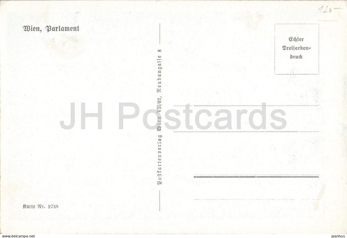 Wien - Vienna - Parlament - Parliament - 2748 - old postcard - Austria - unused