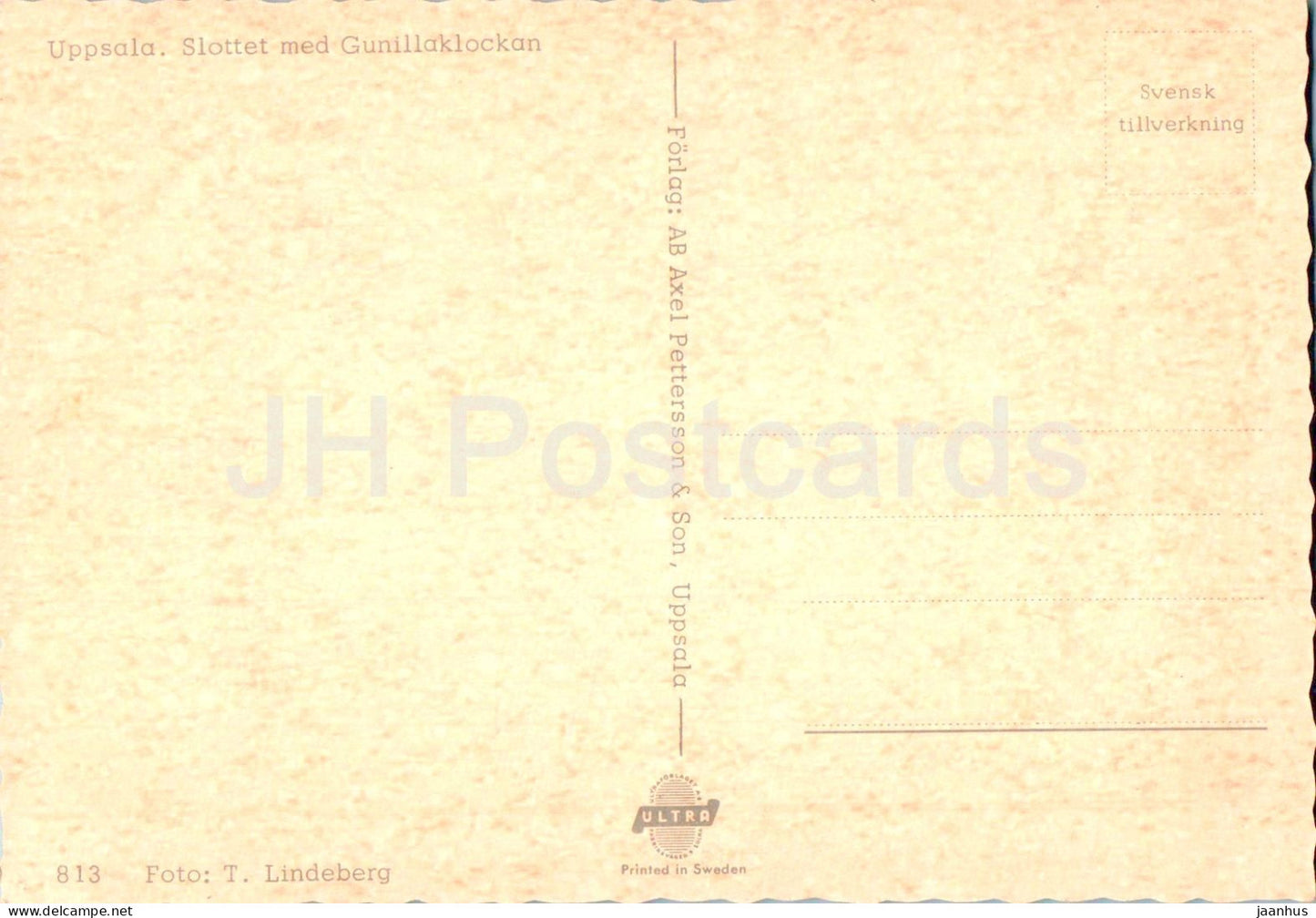 Uppsala - Slottet med Gunillakockan - château - 813 - Suède - inutilisé 