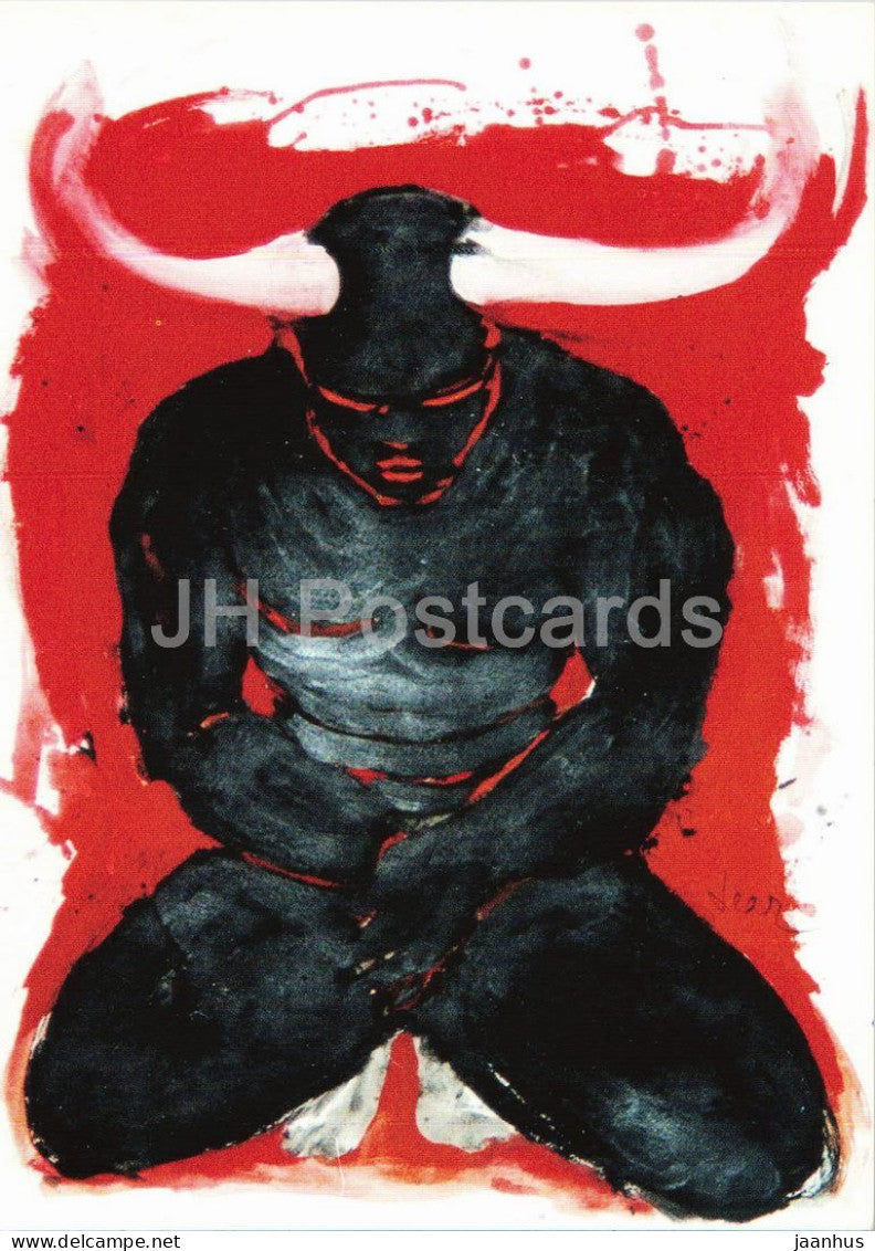 painting by Amanda Lear - Stier - Taurus - French art - Germany - unused - JH Postcards