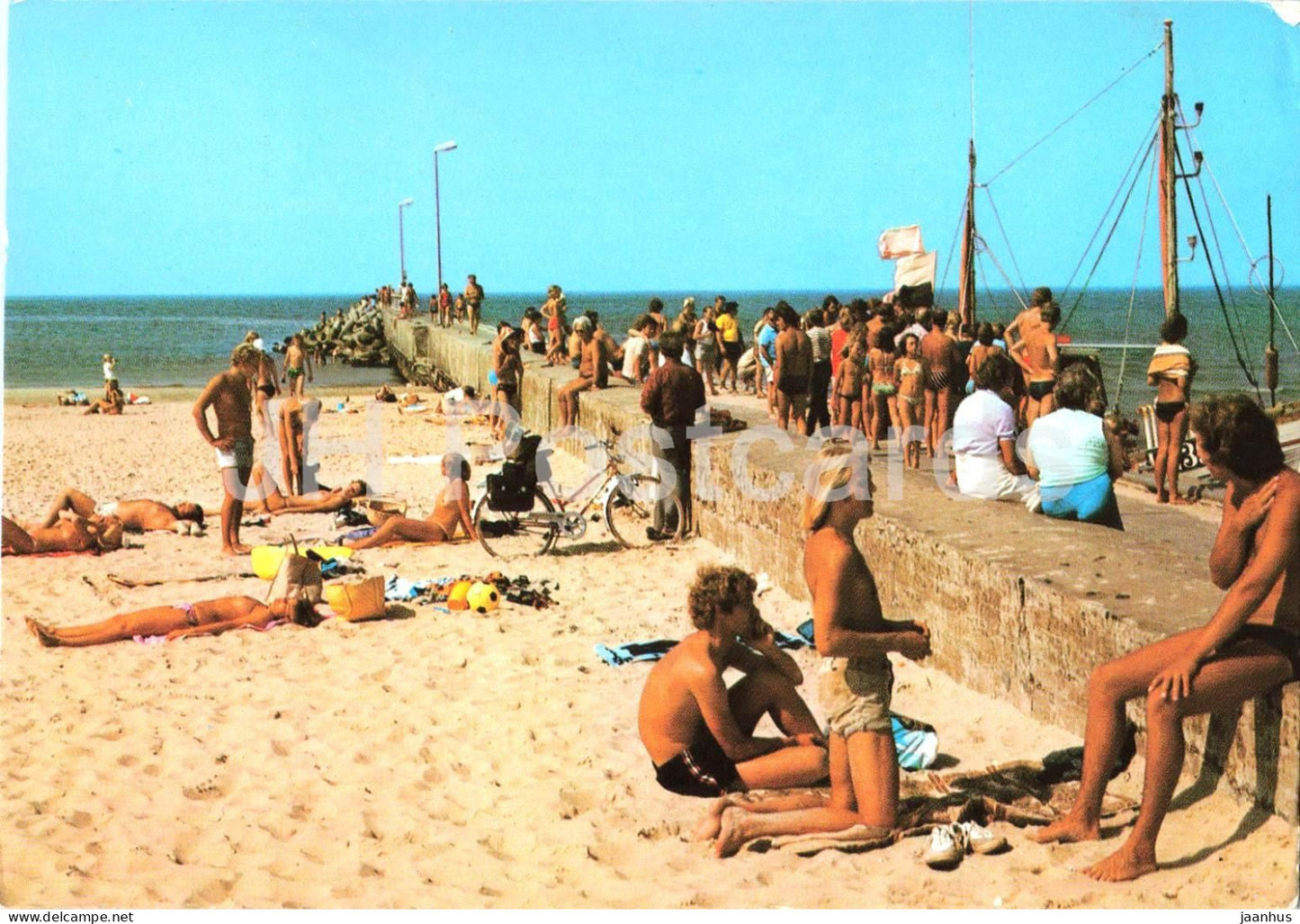 Lokken - Strand - beach - pier - bathing people - 8146 - 1985 - Denmark - used - JH Postcards