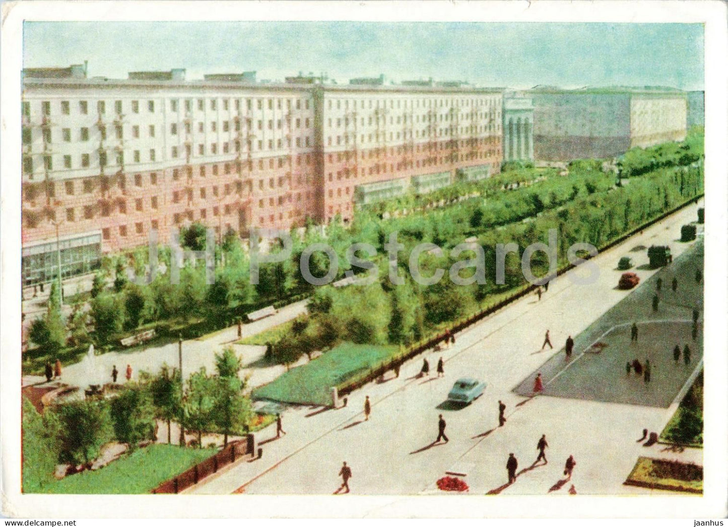 Volgograd - View of Lenin Prospekt - avenue - 1964 - Russia USSR - unused - JH Postcards