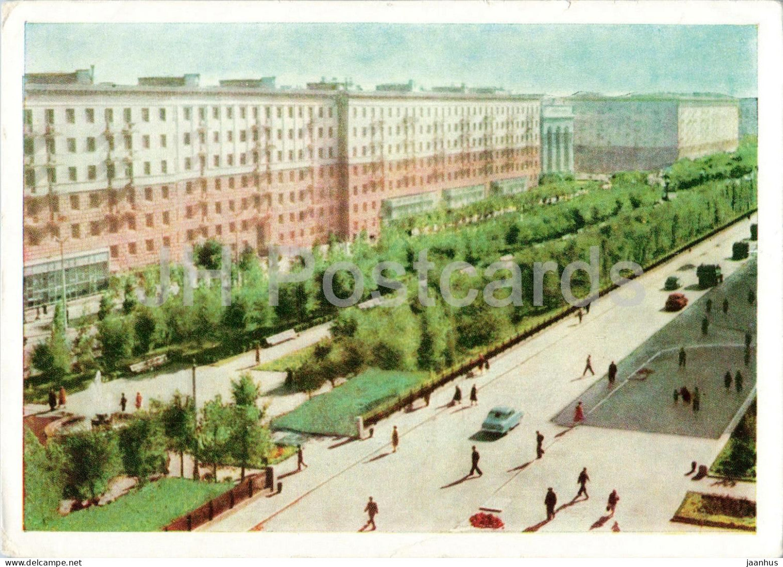 Volgograd - View of Lenin Prospekt - avenue - 1964 - Russia USSR - unused - JH Postcards