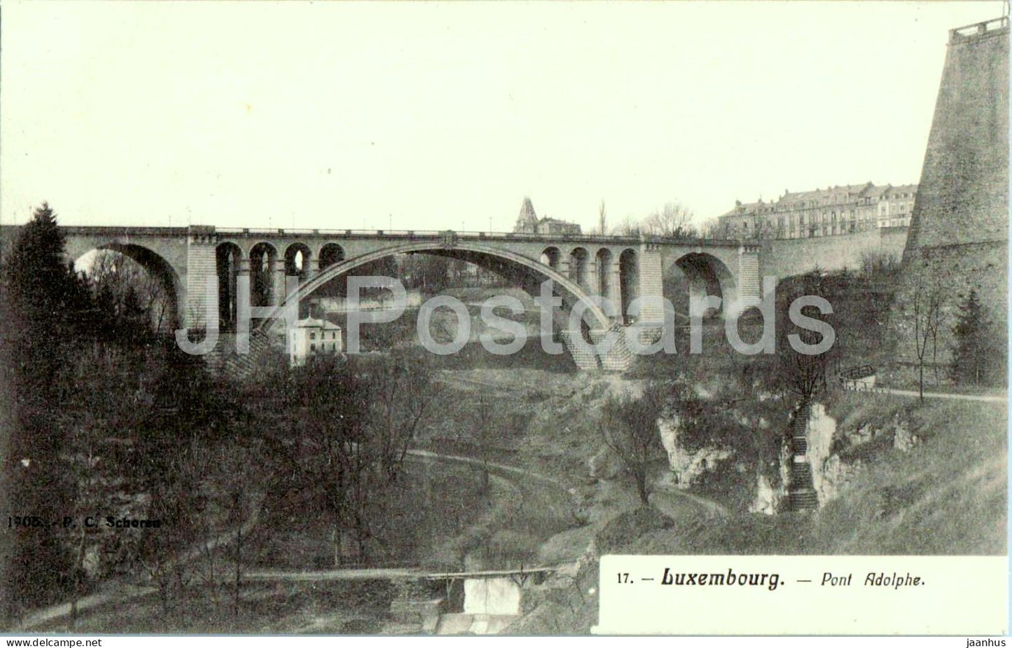 Luxembourg - Pont Adolphe - bridge - 17 - old postcard - Luxembourg - unused - JH Postcards