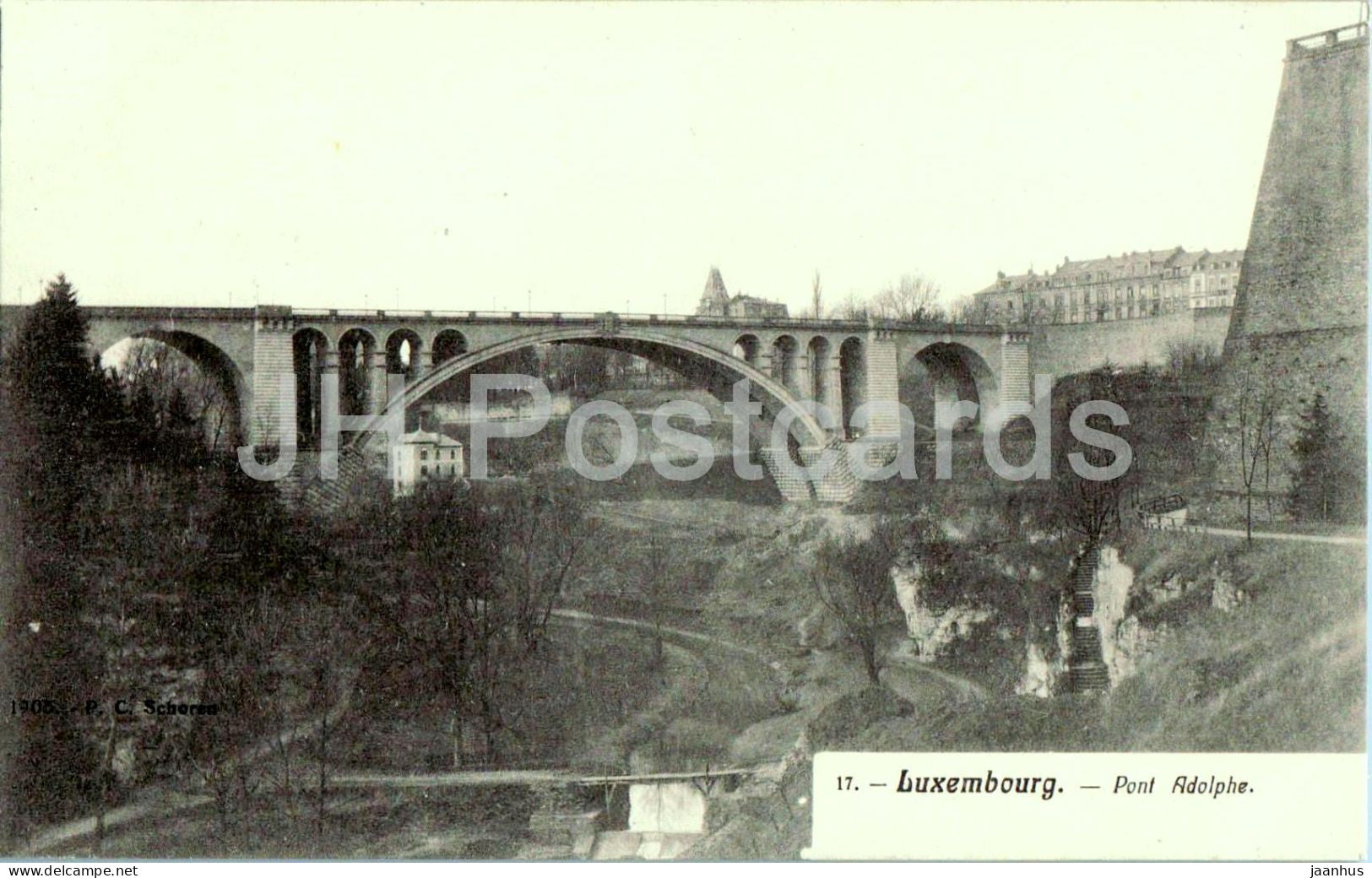 Luxembourg - Pont Adolphe - bridge - 17 - old postcard - Luxembourg - unused - JH Postcards