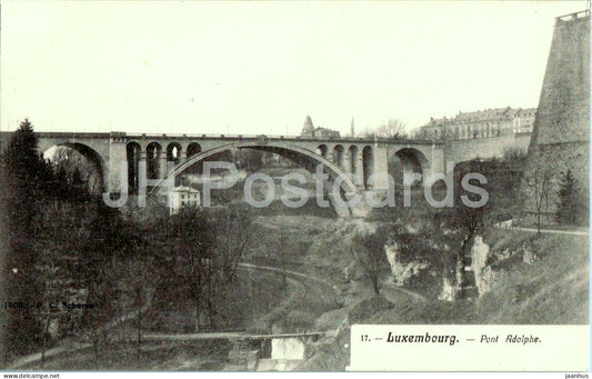 Luxembourg - Pont Adolphe - bridge - 17 - old postcard - Luxembourg - unused - JH Postcards