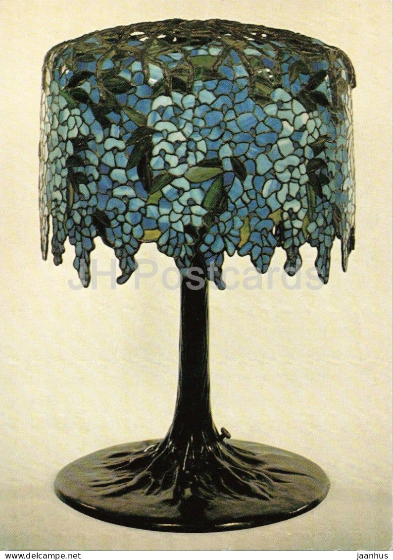 Tiffany Wisteria lamp designed by Curtis Freshel - Art Nouveau glass - Netherlands - unused - JH Postcards