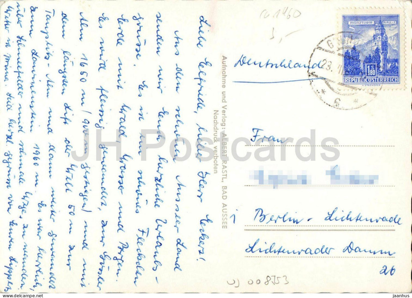 Kammersee bei Grundlsee Salzkammergut Traunursprung - See - Wasserfall - 447 - alte Postkarte - Österreich - gebraucht
