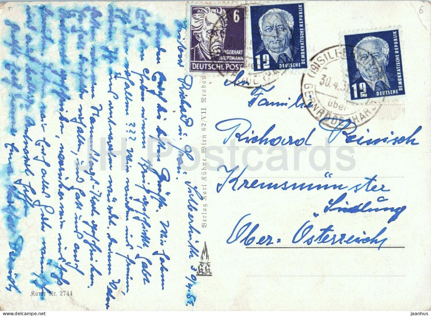 Wien - Vienne - Burgtheater - théâtre - 2744 - carte postale ancienne - 1951 - Autriche - utilisé 