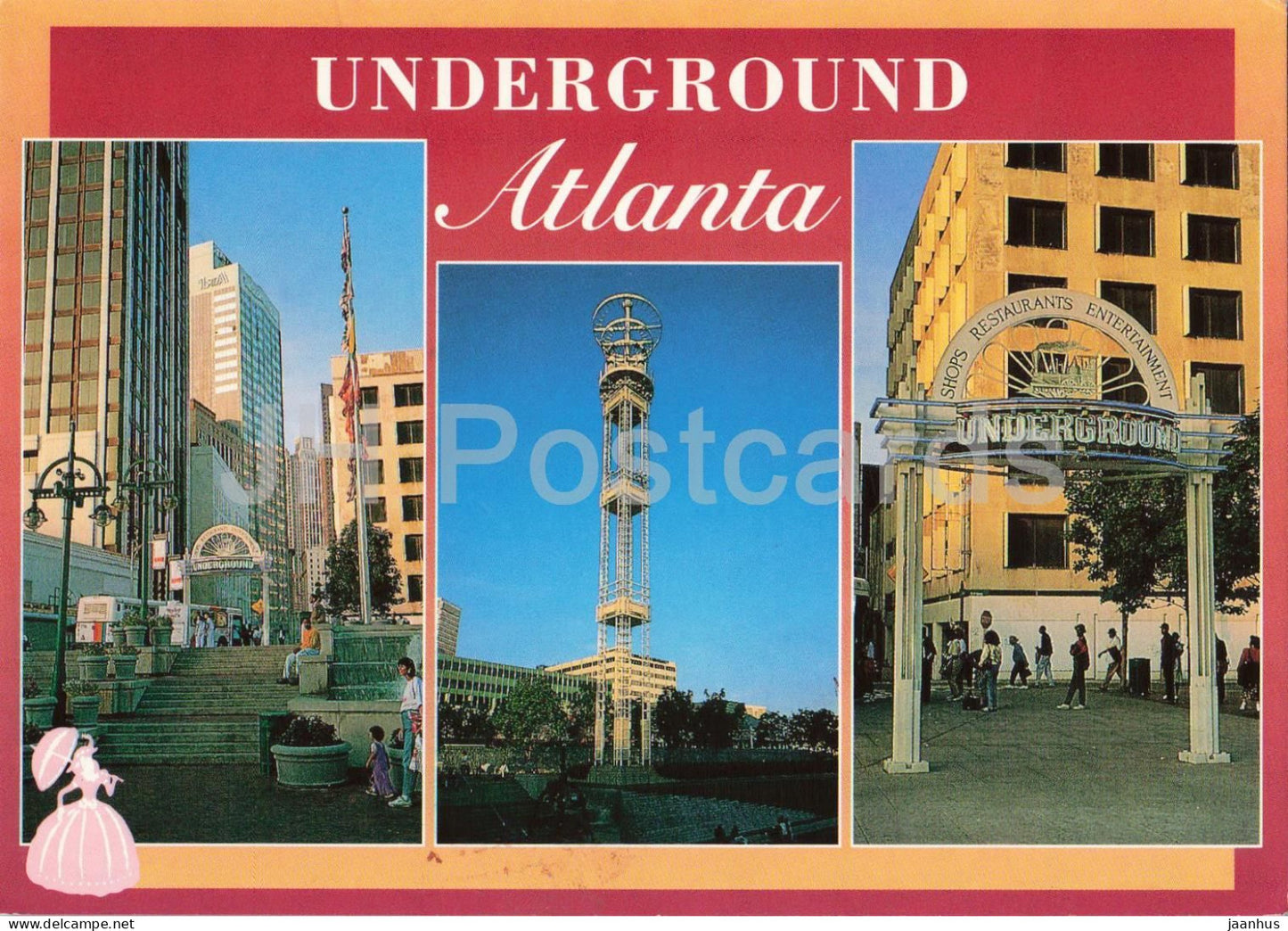 Underground Atlanta - shops restaurants night clubs - multiview - USA - unused - JH Postcards