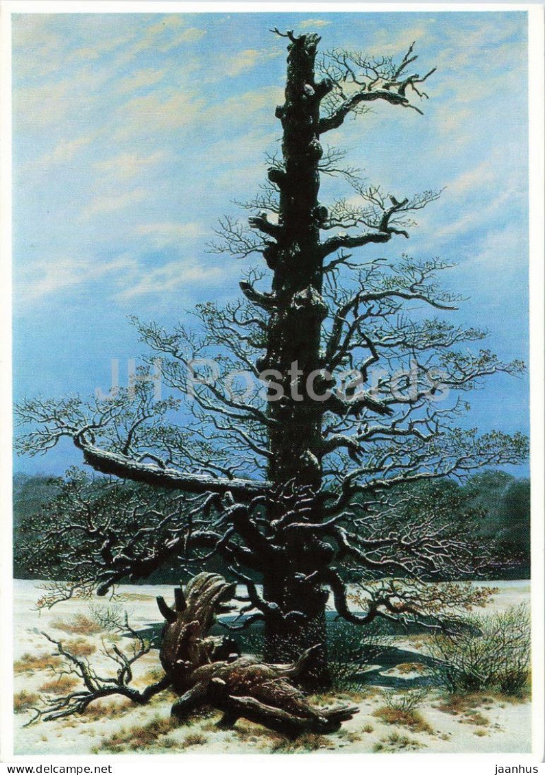painting by Caspar David Friedrich - Eichbaum im Schnee - Oak Tree in the Snow - 193 - German art - Germany - unused - JH Postcards