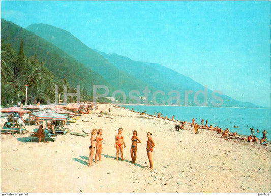 Gagra - town beach - Abkhazia - 1989 - Georgia USSR - unused - JH Postcards