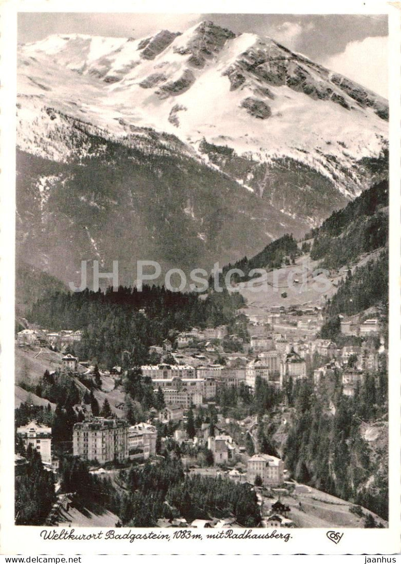 Weltkurort Badgastein 1083 m Radhausberg - World spa resort - 732 - old postcard - 1943 - Austria - used - JH Postcards