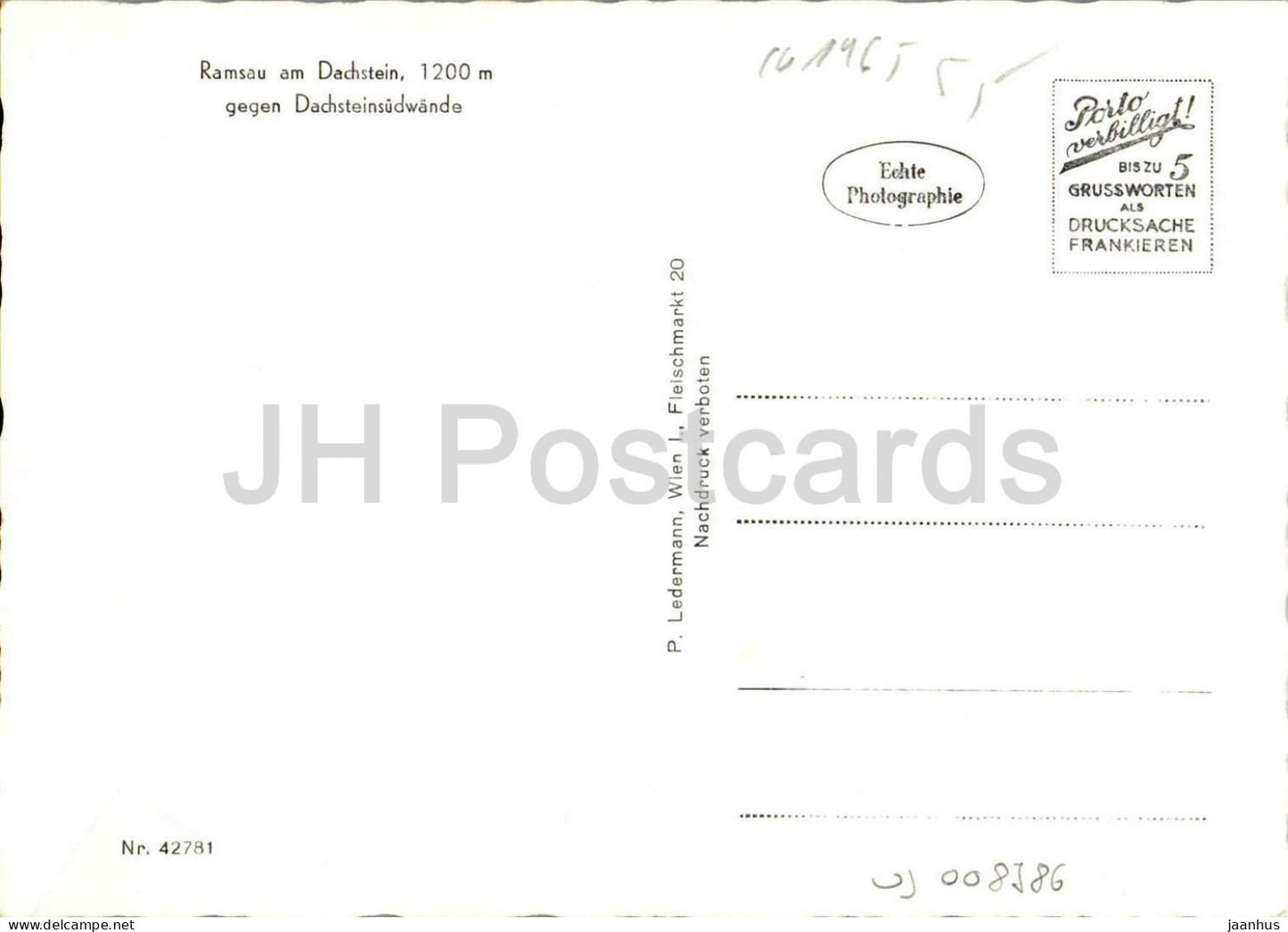 Ramsau am Dachstein - 1200 m gegen Dachsteinsudwande - village - alpine valley - 42781 - old postcard - Austria - unused