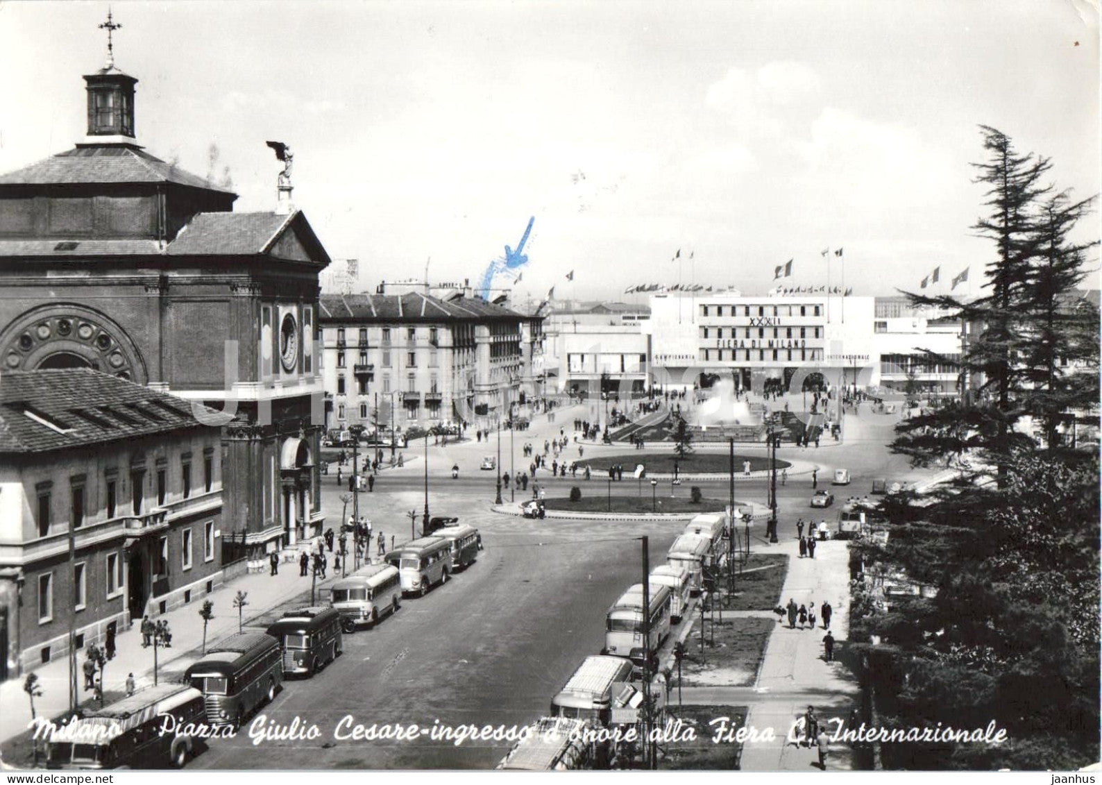 Milano - Piazza Giulio Cesare - Ingresso d’onore alla Fiera Internazionale - bus - Milan - 1955 - Italy - used - JH Postcards