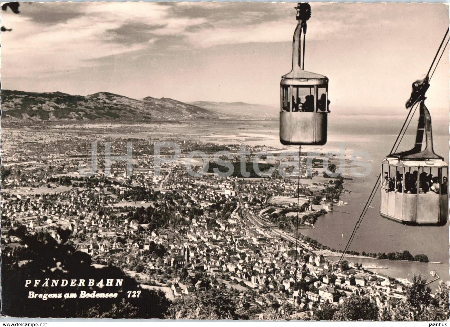 Pfanderbahn Bregenz am Bodensee - cable car Bregenz on Lake Constance - cable car - 727 - 1959 - Austria - used - JH Postcards