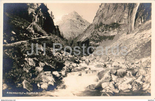 Nassfeld m. Schareck - mountains - waterfall - river - N 300 - old postcard - 1930s-1940s - Austria - used - JH Postcards