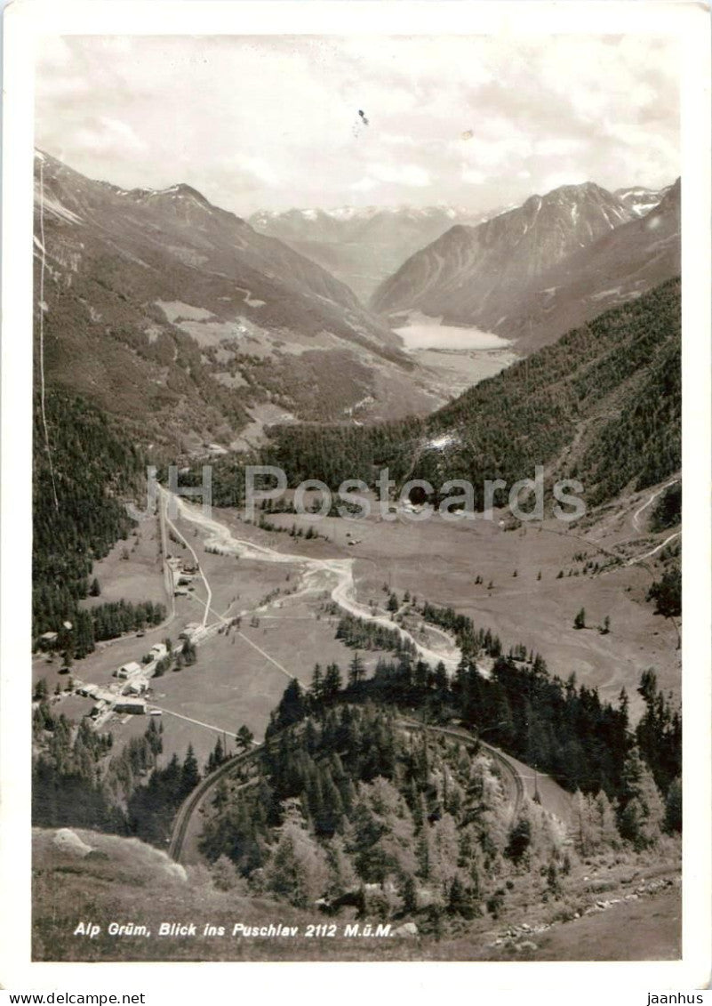 Alp Grum - Blick ins Puschlav 2112 m - 179 - old postcard - Switzerland - unused - JH Postcards