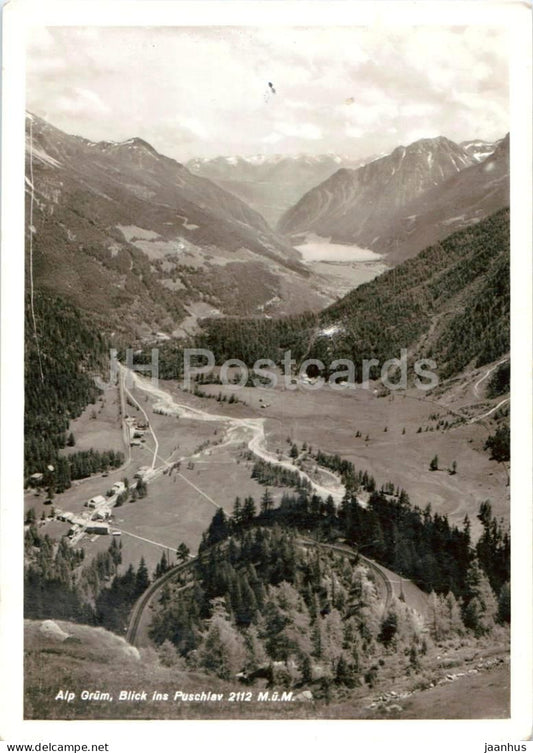 Alp Grum - Blick ins Puschlav 2112 m - 179 - old postcard - Switzerland - unused - JH Postcards