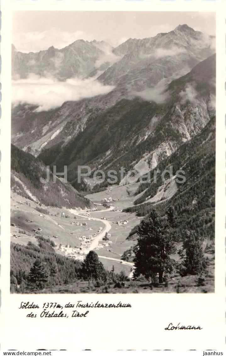 Solden 1377 m das Touristenzenztrum des Otztales - Tirol - Lohmann - alpine town - 45 - old postcard - Austria - unused - JH Postcards