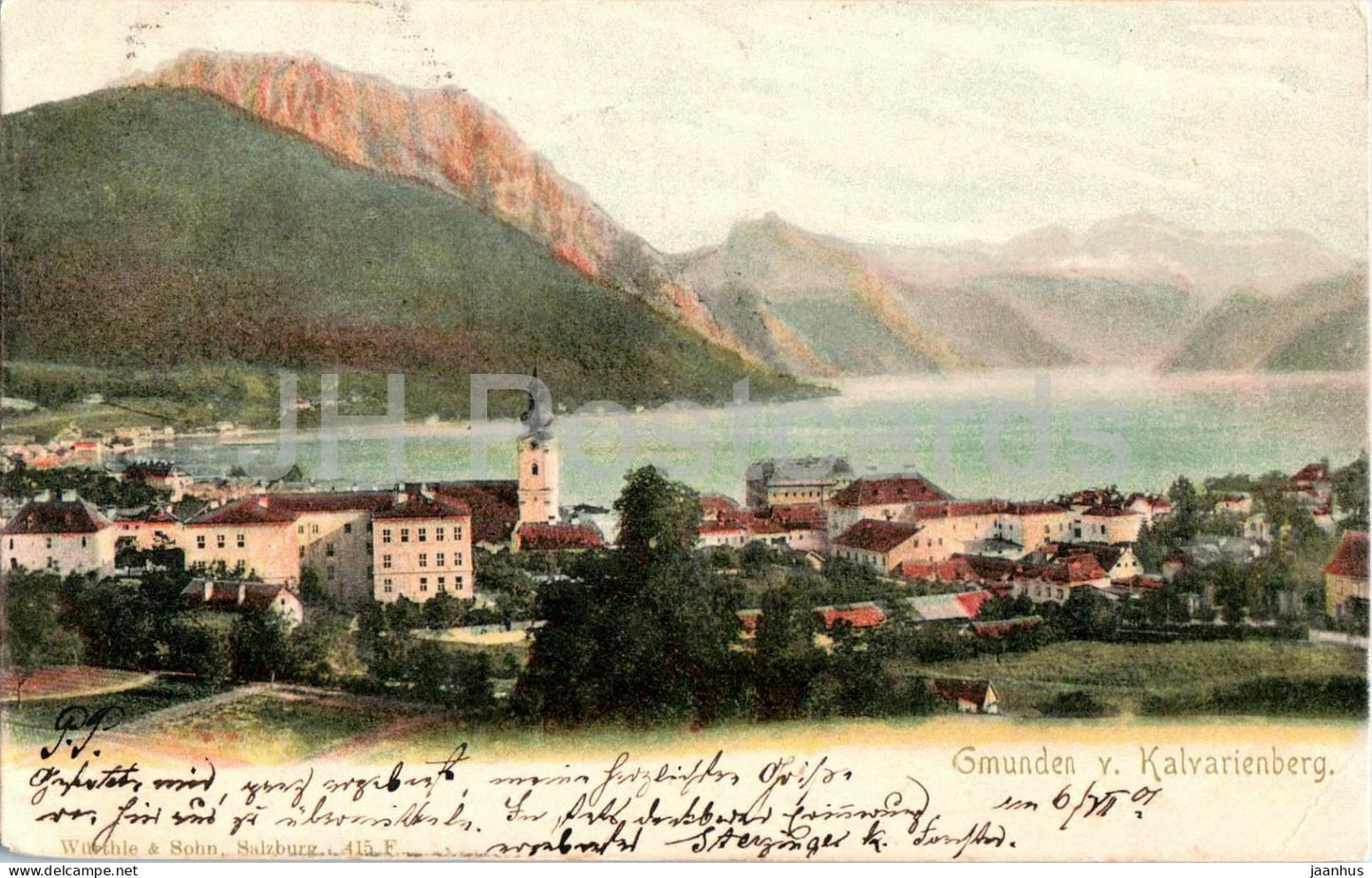 Gmunden v. Kalvarienberg - 415 F - old postcard - 1901 - Austria - used - JH Postcards