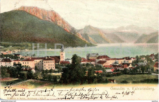 Gmunden v. Kalvarienberg - 415 F - old postcard - 1901 - Austria - used - JH Postcards