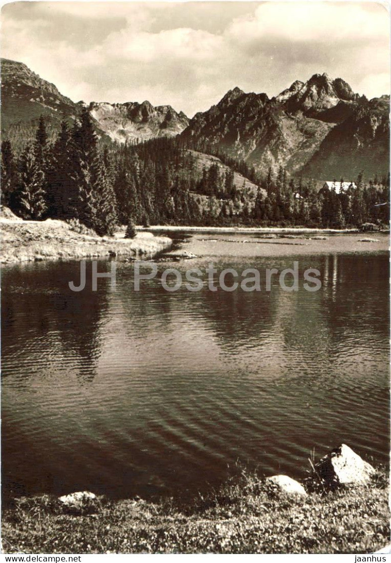 Tatransky Narodny Park - Nove Strbske pleso lake - Tatra National Park - old postcard - Slovakia - Czechoslovakia - used - JH Postcards