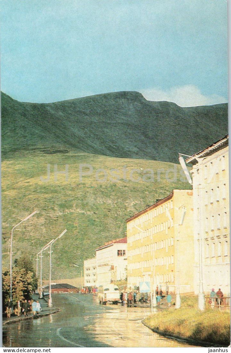 Kirovsk - Kondrikov Street - city view - 1977 - Russia - USSR - unused - JH Postcards
