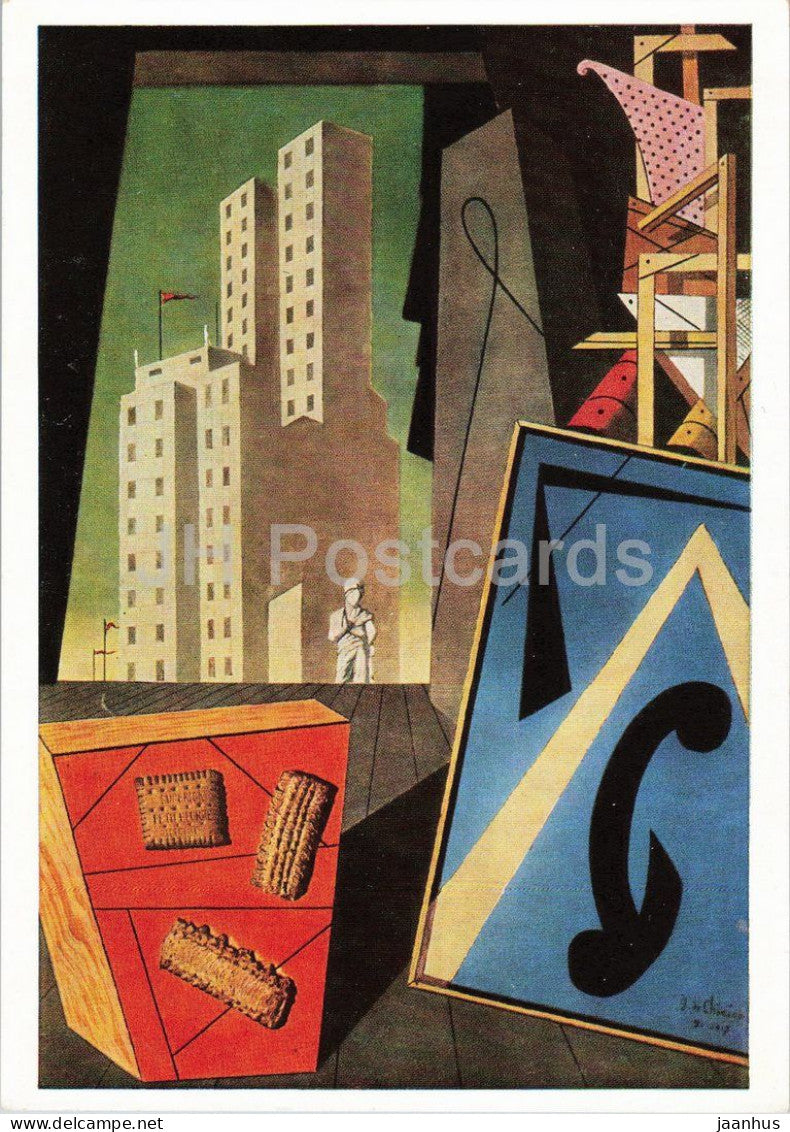 painting by Giorgio de Chirico - Still Life Composition - Italian art - Germany - unused - JH Postcards