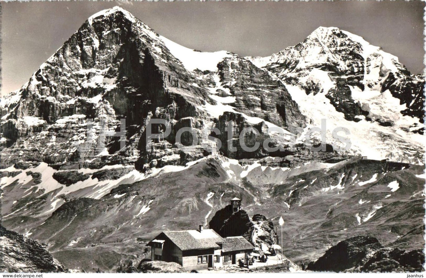 Restaurant Grindelwaldblick Kl. Scheidegg - Eiger - Monch - Alps - mountains 2550 - old postcard - Switzerland - unused - JH Postcards