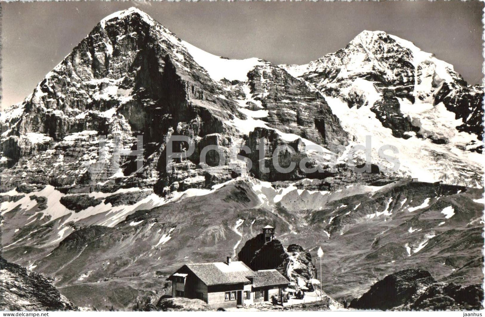 Restaurant Grindelwaldblick Kl. Scheidegg - Eiger - Monch - Alps - mountains 2550 - old postcard - Switzerland - unused - JH Postcards