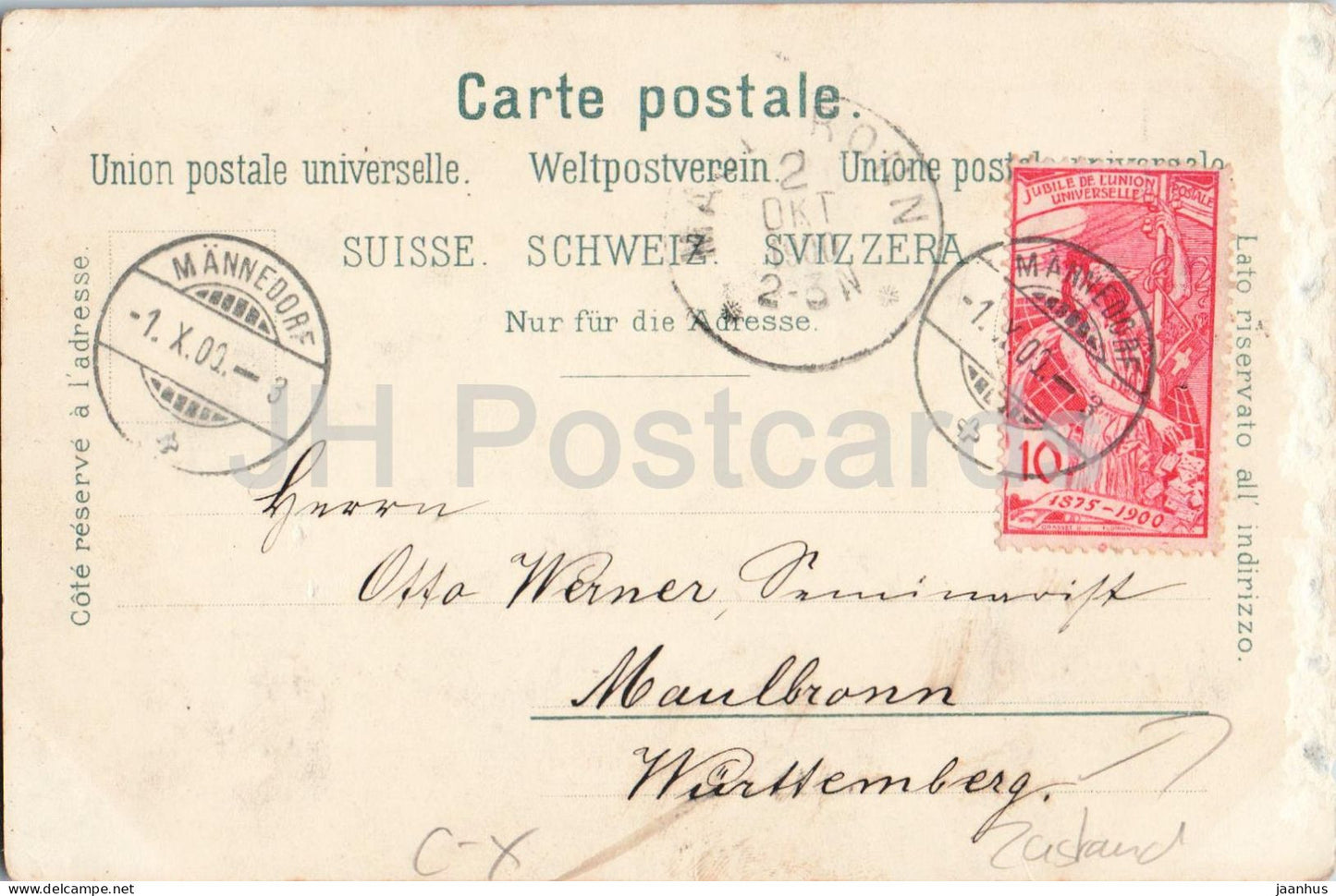 Gruss aus Maennedorf - Litho - old postcard - 1900 - Switzerland - used