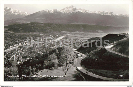 Innsbrucker Hohenstrasse mit Blick auf Innsbruck - 1385 - old postcard - 1956 - Austria - used - JH Postcards