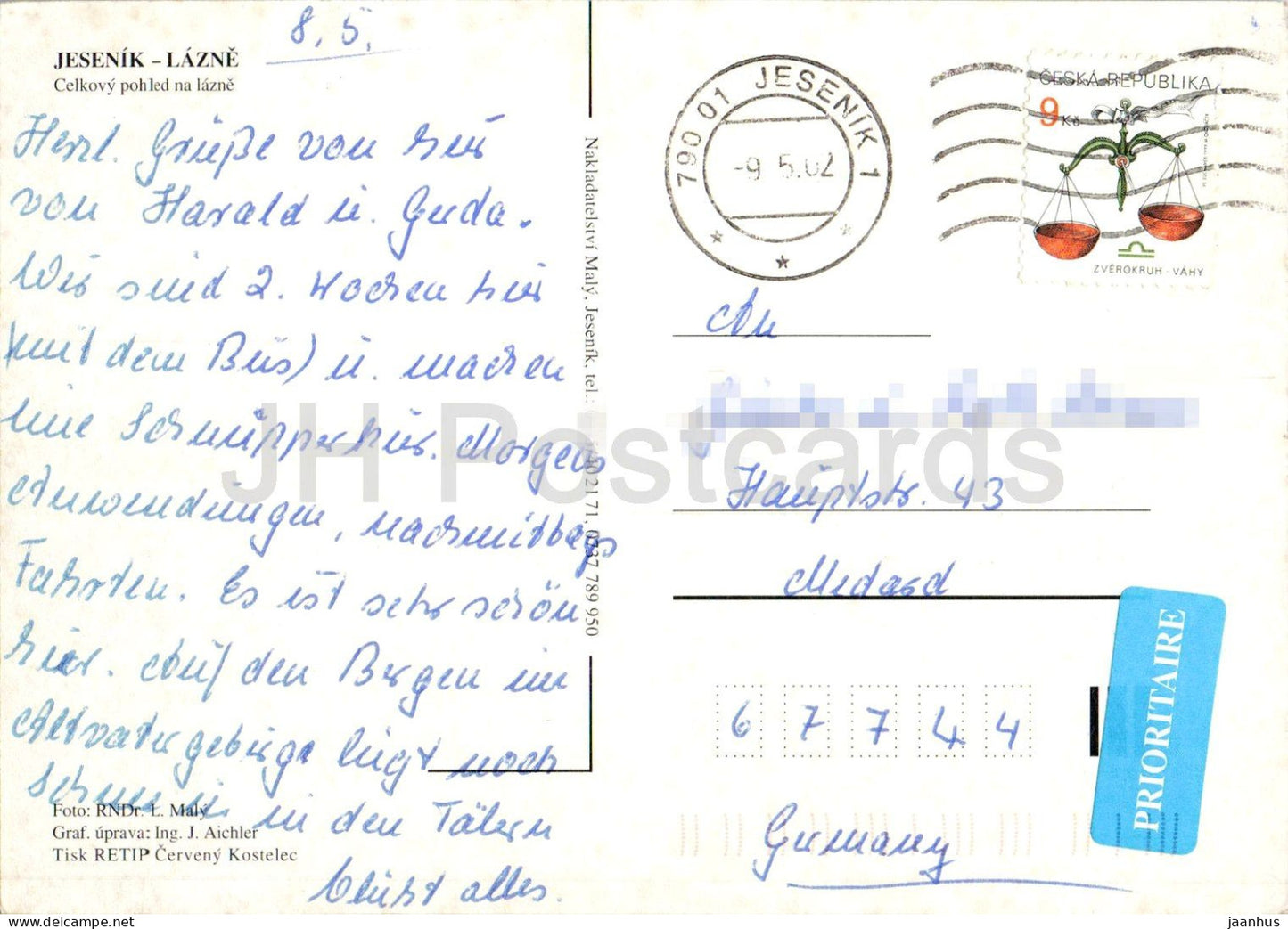 Jesenik - Lazne - Spa - Vue générale du spa - 2002 - République tchèque - d'occasion