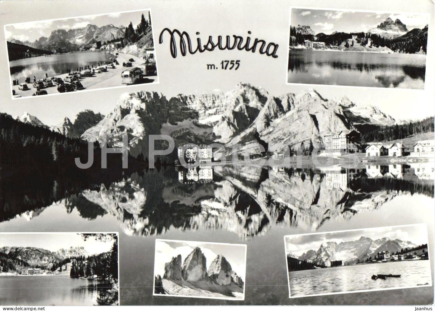 Misurina m. 1755 - mountains - Alps - Dolomites - multiview - 10172 - old postcard - Italy - unused - JH Postcards